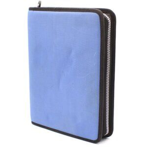 Day-Timer Blue Zip-Up Ring Binder Planner Organizer With Pockets Ruler 10x8" Vtg